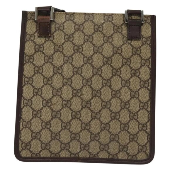 GUCCI GG Supreme Shoulder Bag PVC Beige Silver - Picture 3 of 16